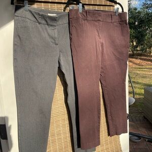 LOFT set of 2 Ankle Dress Pants Gray and Brown